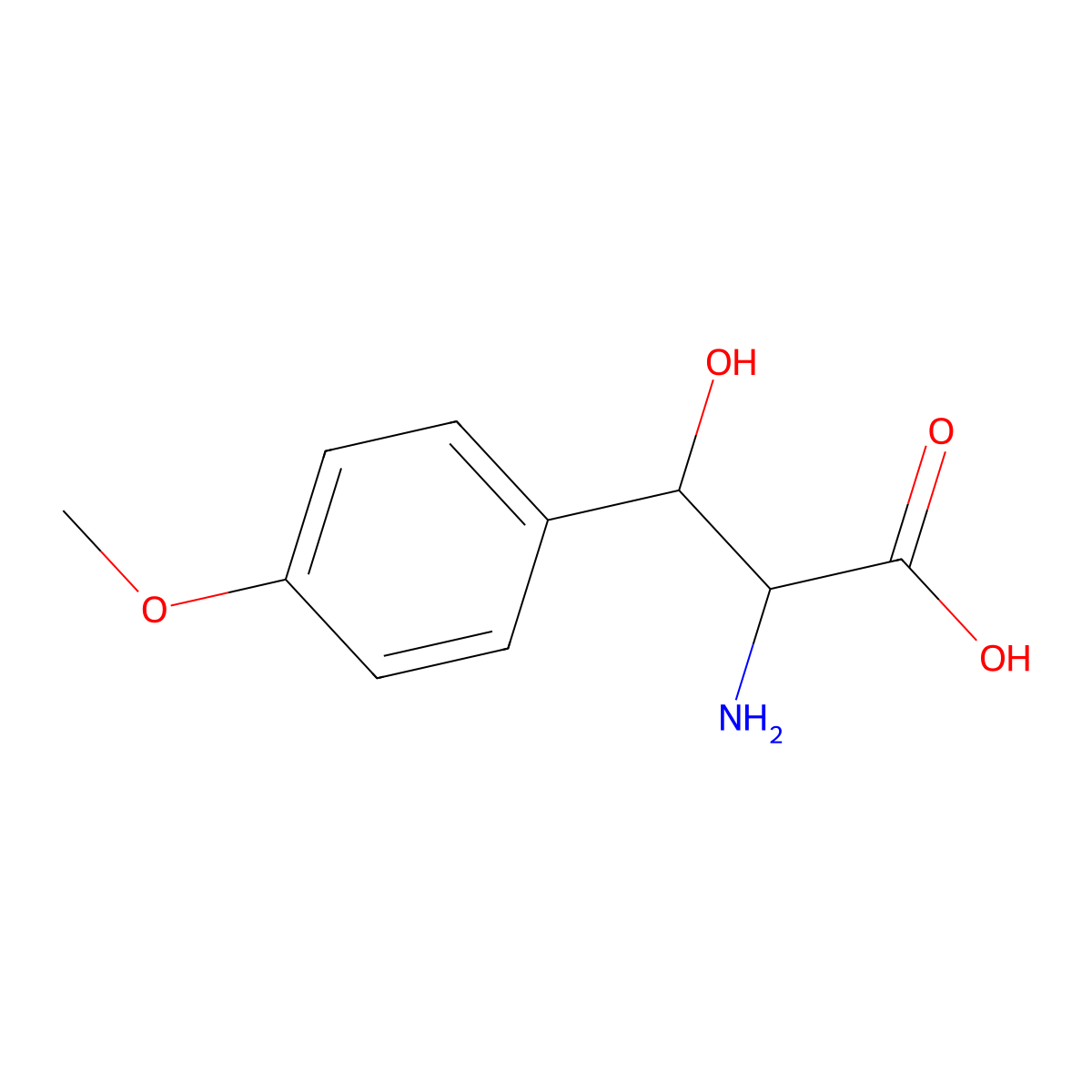 2-Amino-3-hydroxy-3-(4-methoxyphenyl)propanoic acid molecular structure, CAS 50897-30-8