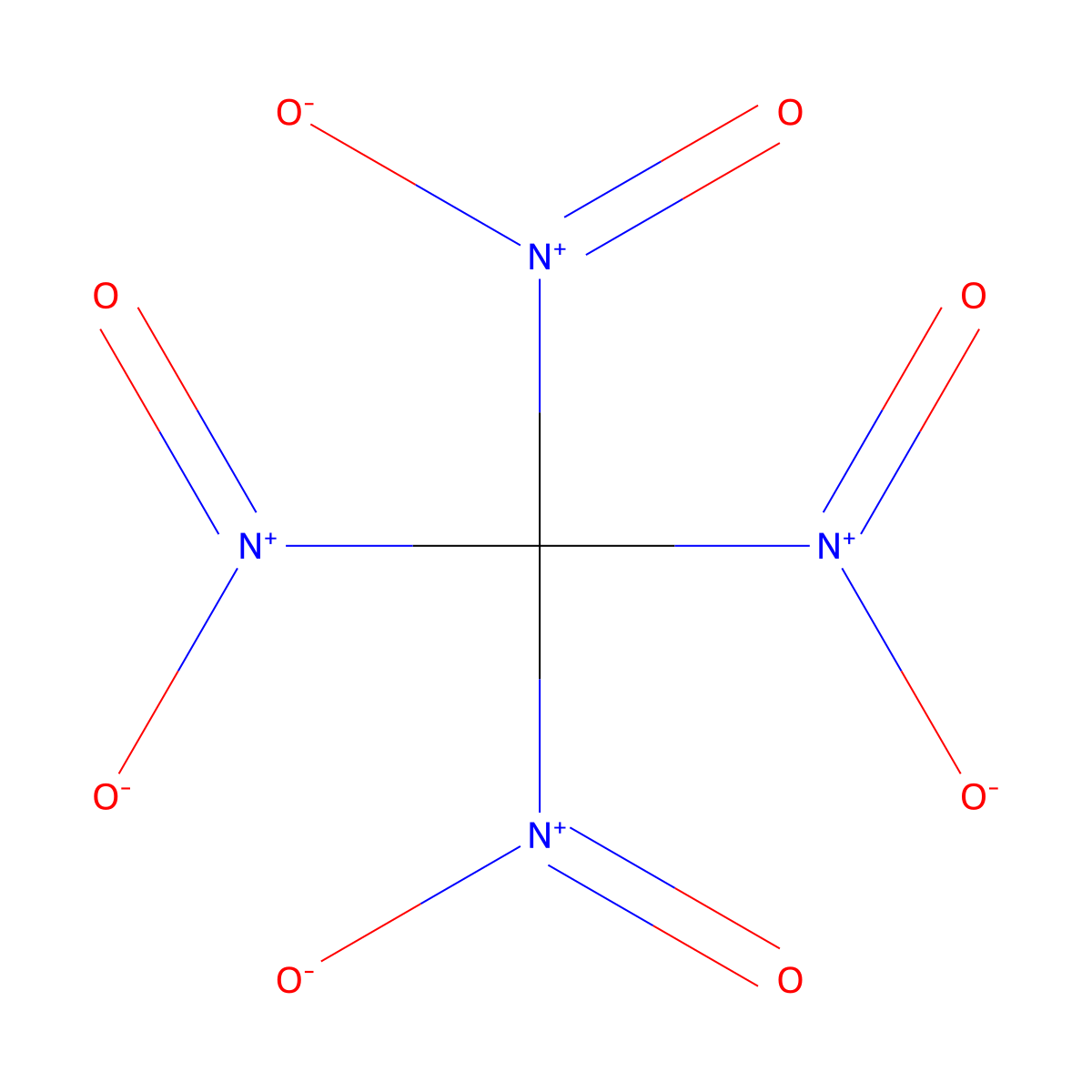 Tetranitromethane molecular structure, CAS 509-14-8