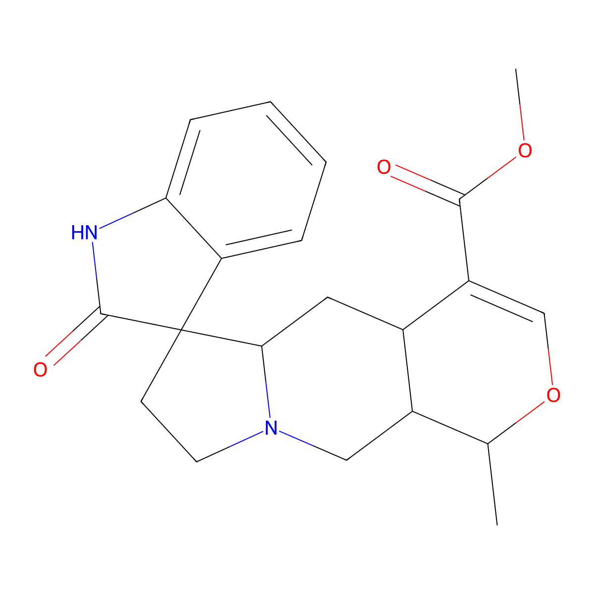 Mitraphylline molecular structure, CAS 509-80-8