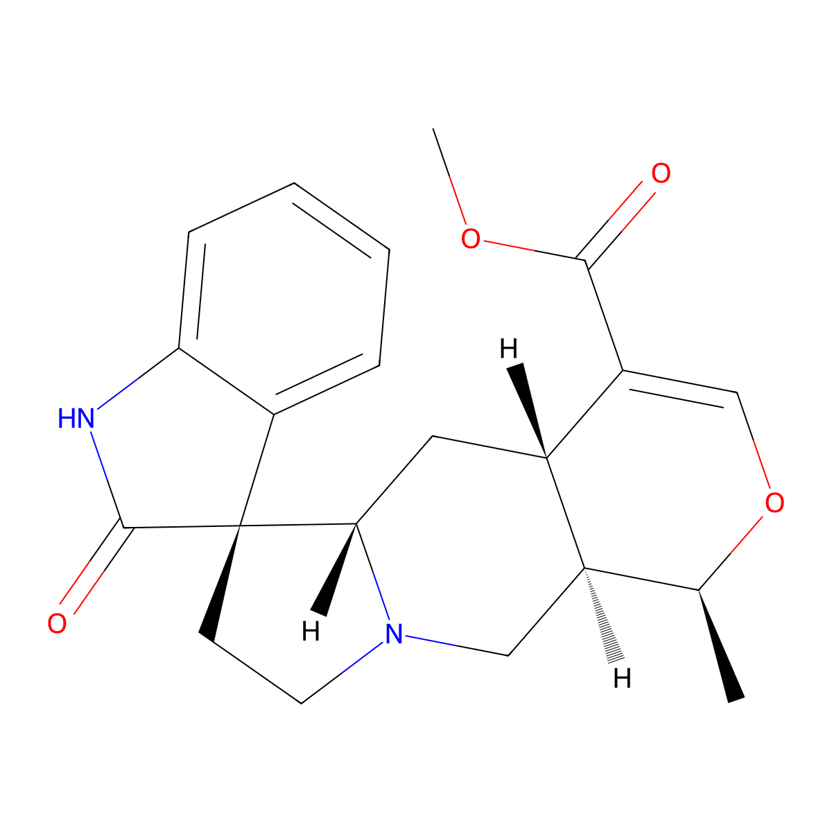 Mitraphylline molecular structure, CAS 509-80-8