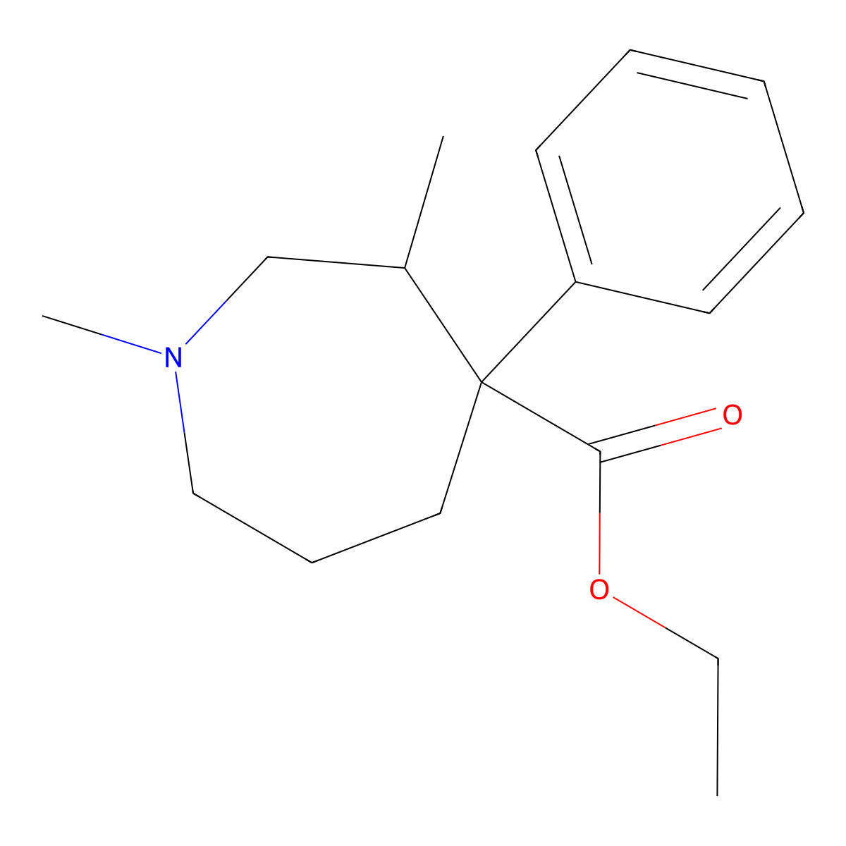 Metethoheptazine molecular structure, CAS 509-84-2