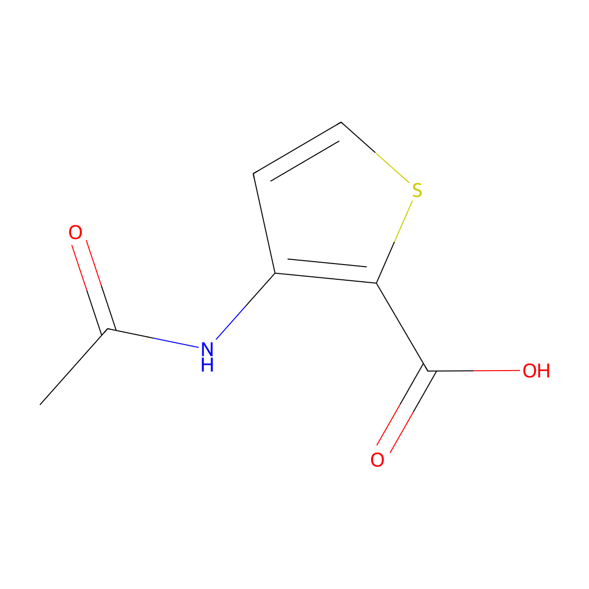 3-Acetamidothiophene-2-carboxylic acid molecular structure, CAS 50901-18-3
