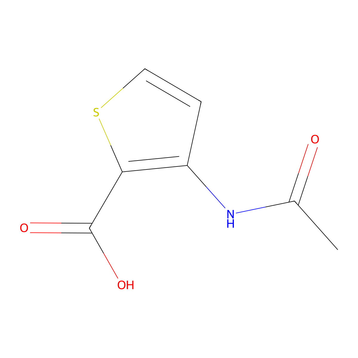 3-Acetamidothiophene-2-carboxylic acid molecular structure, CAS 50901-18-3