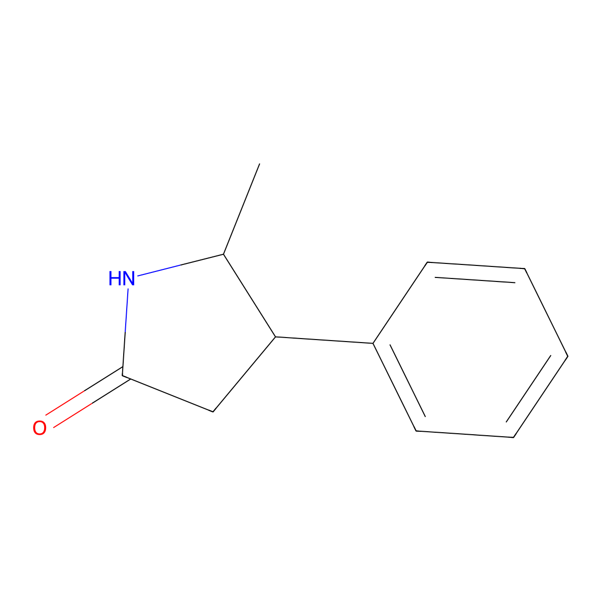 5-Methyl-4-phenylpyrrolidin-2-one molecular structure, CAS 50901-80-9