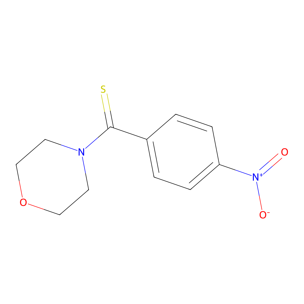 Morpholin-4-yl(4-nitrophenyl)methane-1-thione molecular structure, CAS 50903-04-3