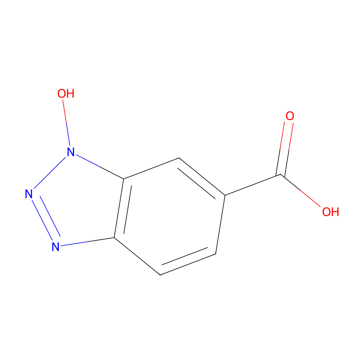 1-hydroxy-1H-1,2,3-benzotriazole-6-carboxylic acid molecular structure, CAS 50907-17-0