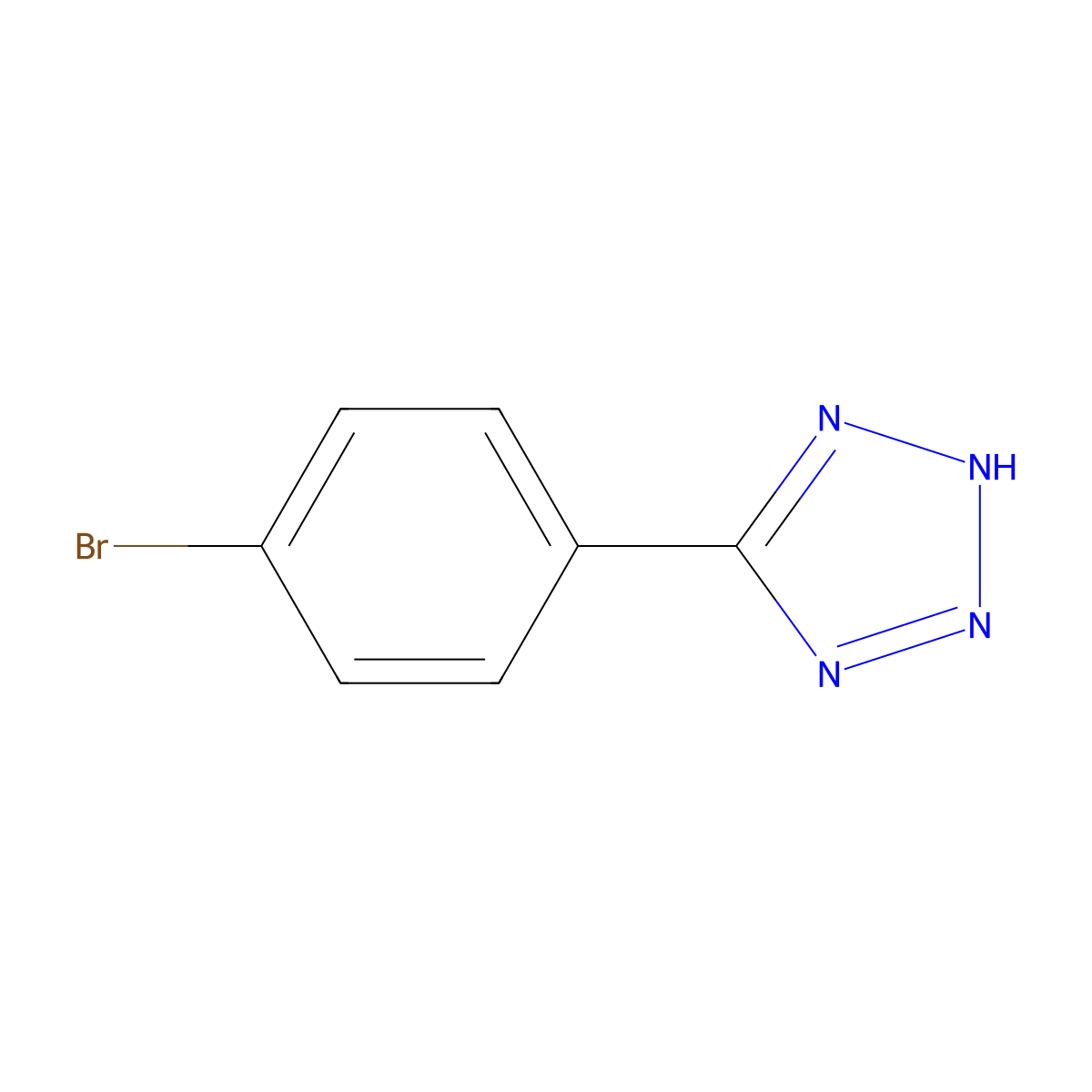 5-(4-Bromophenyl)-1H-tetrazole molecular structure, CAS 50907-23-8