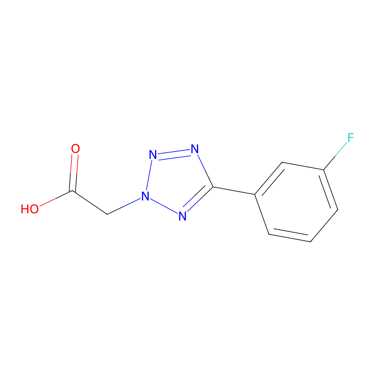 2-[5-(3-Fluorophenyl)-2H-1,2,3,4-tetrazol-2-yl]acetic acid molecular structure, CAS 50907-27-2