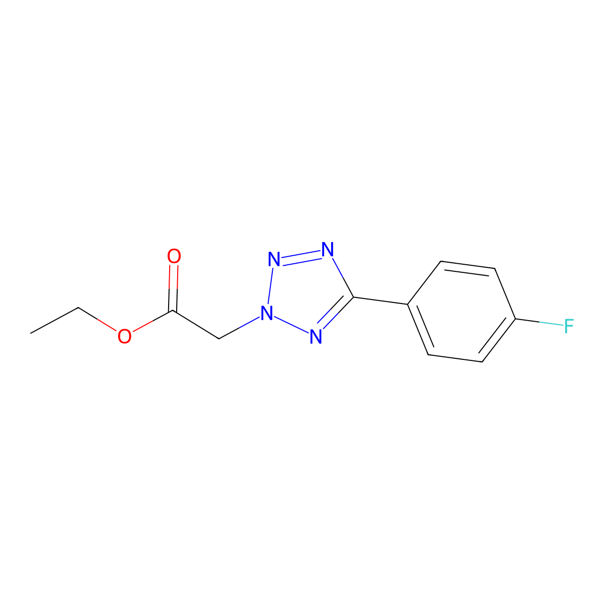 Ethyl 2-[5-(4-fluorophenyl)tetrazol-2-yl]acetate molecular structure, CAS 50907-29-4