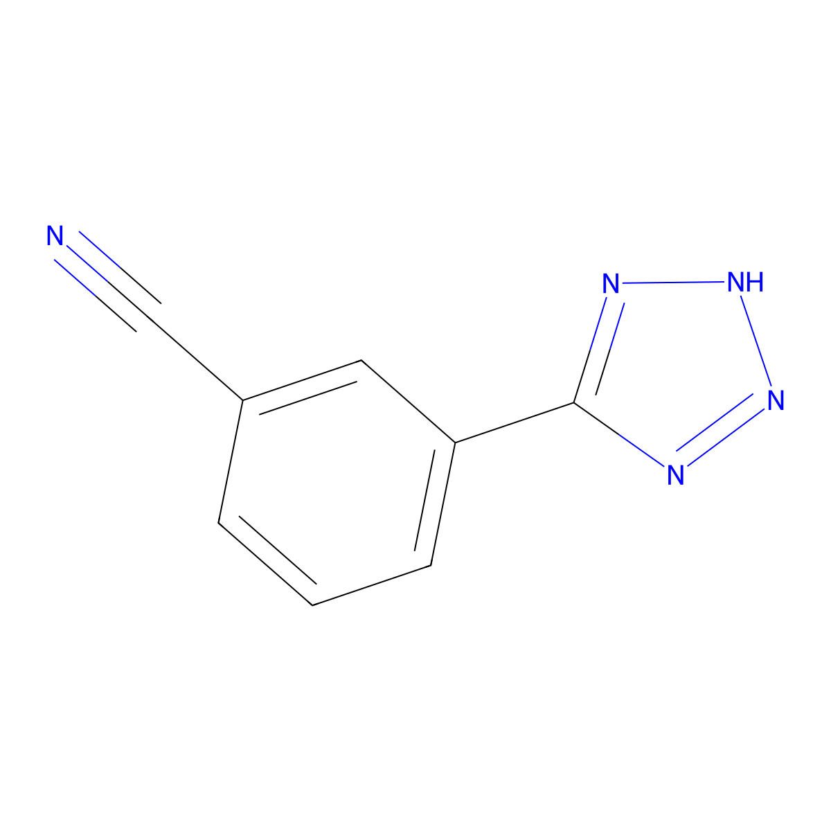 3-(2H-tetrazol-5-yl)benzonitrile molecular structure, CAS 50907-33-0