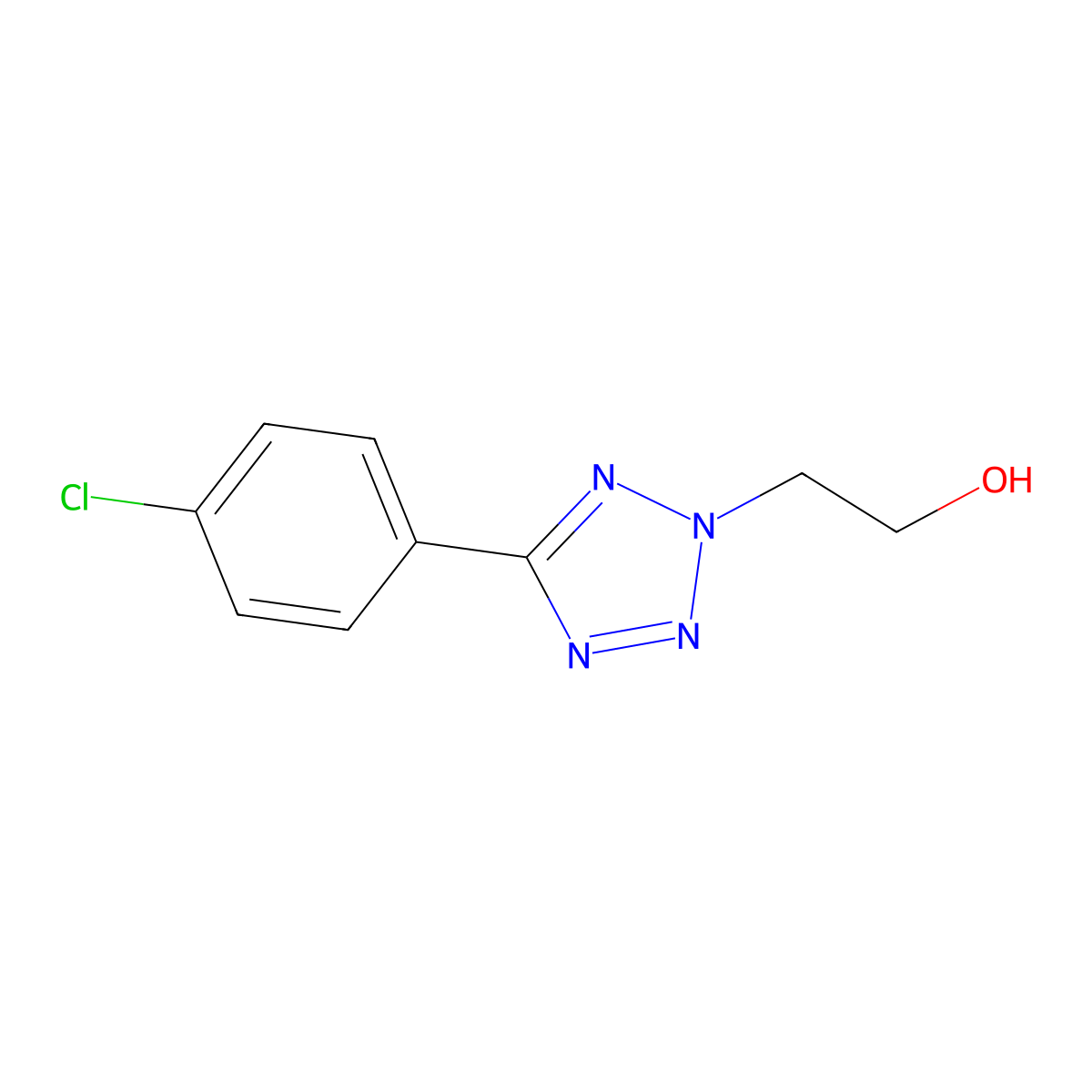 2-[5-(4-chlorophenyl)-2H-1,2,3,4-tetrazol-2-yl]ethan-1-ol molecular structure, CAS 50907-40-9