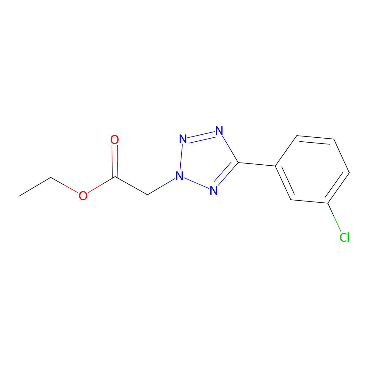 ethyl [5-(3-chlorophenyl)-2H-tetrazol-2-yl]acetate molecular structure, CAS 50907-47-6