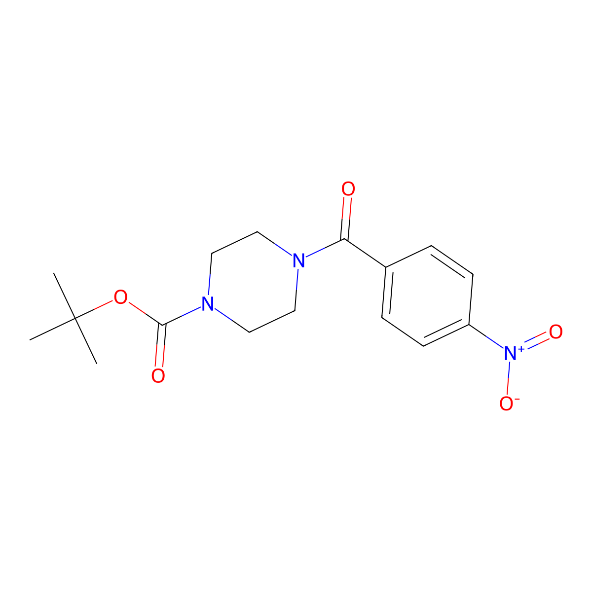 Tert-butyl 4-(4-nitrobenzoyl)piperazine-1-carboxylate molecular structure, CAS 509073-62-5