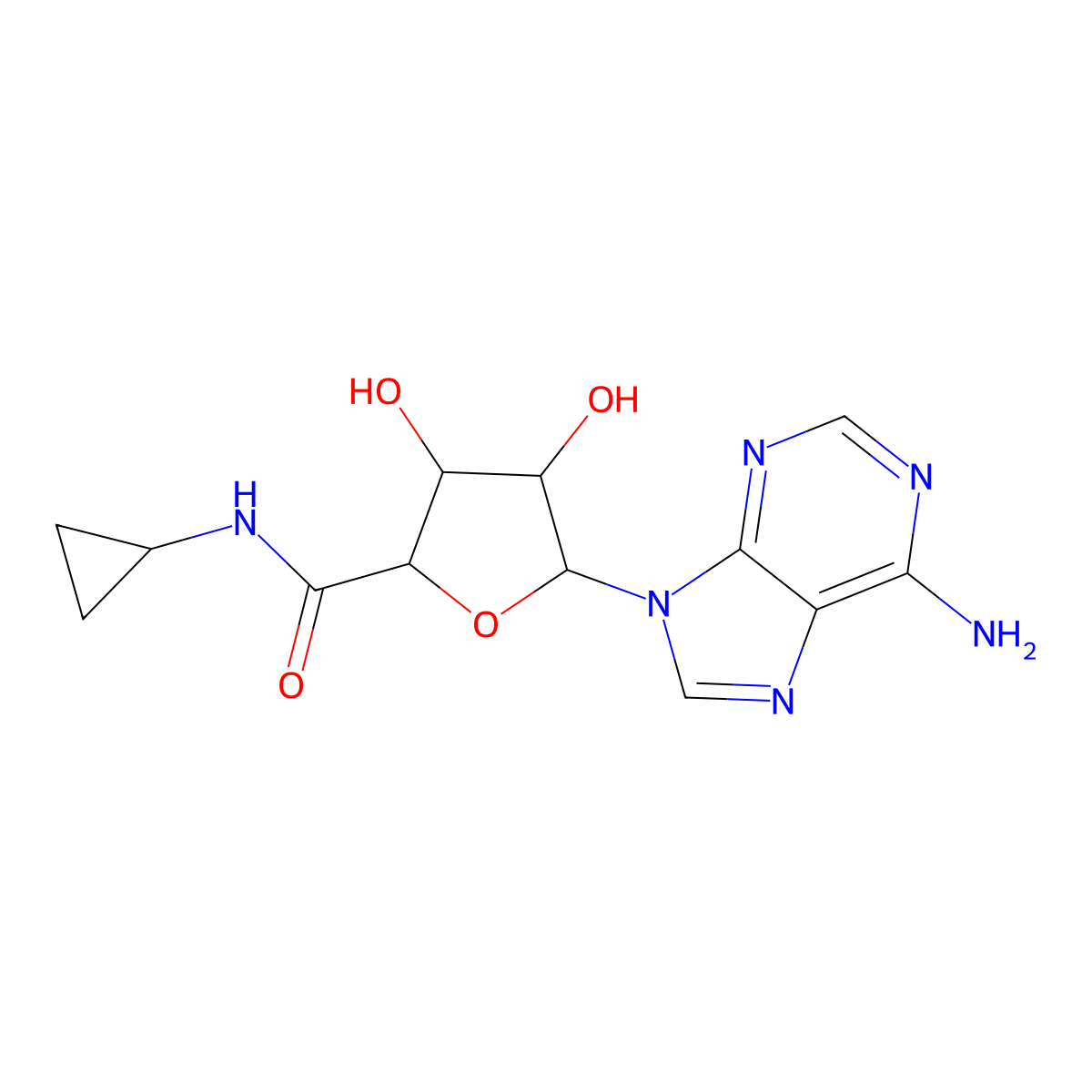 5'-N-Cyclopropylcarboxamidoadenosine molecular structure, CAS 50908-62-8