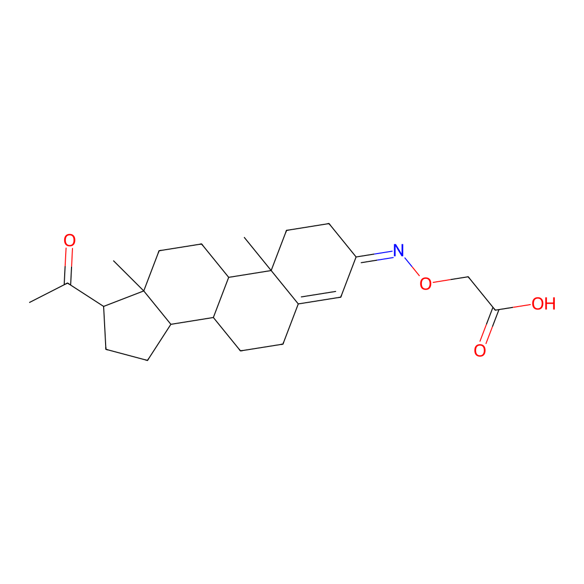 Progesterone 3-(O-carboxymethyl)oxime molecular structure, CAS 50909-89-2