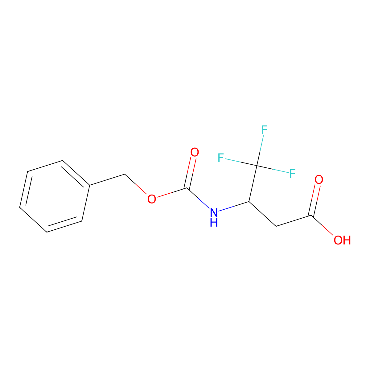 3-{[(Benzyloxy)carbonyl]amino}-4,4,4-trifluorobutanoicacid molecular structure, CAS 509093-36-1