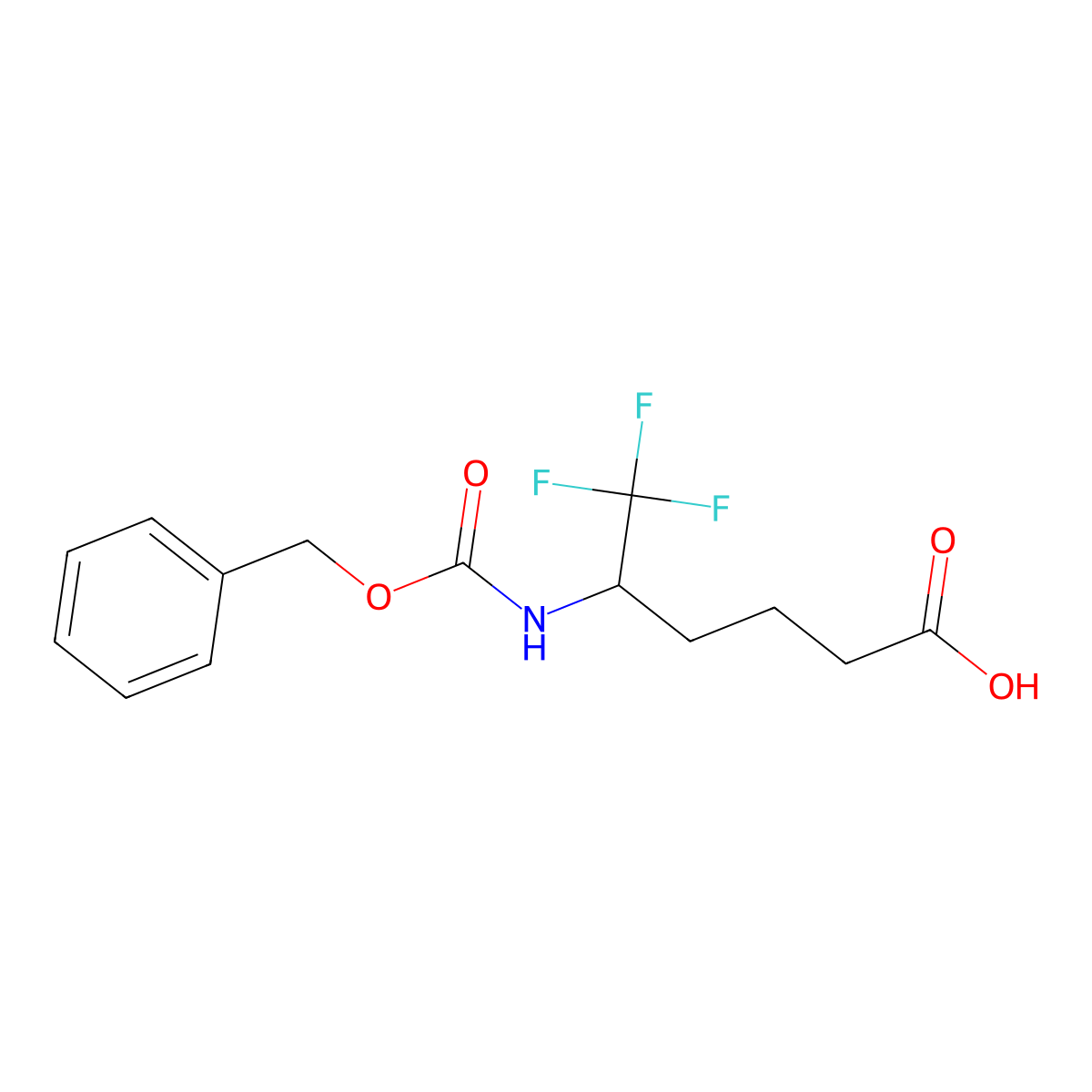 5-{[(Benzyloxy)carbonyl]amino}-6,6,6-trifluorohexanoic acid molecular structure, CAS 509093-38-3