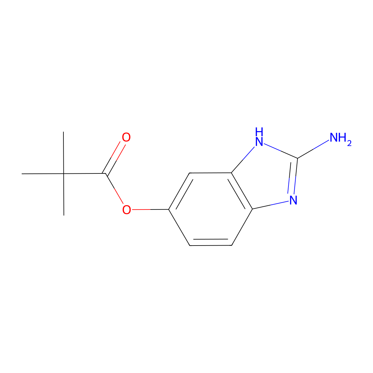 2-amino-1H-benzimidazol-5-yl pivalate molecular structure, CAS 509093-64-5