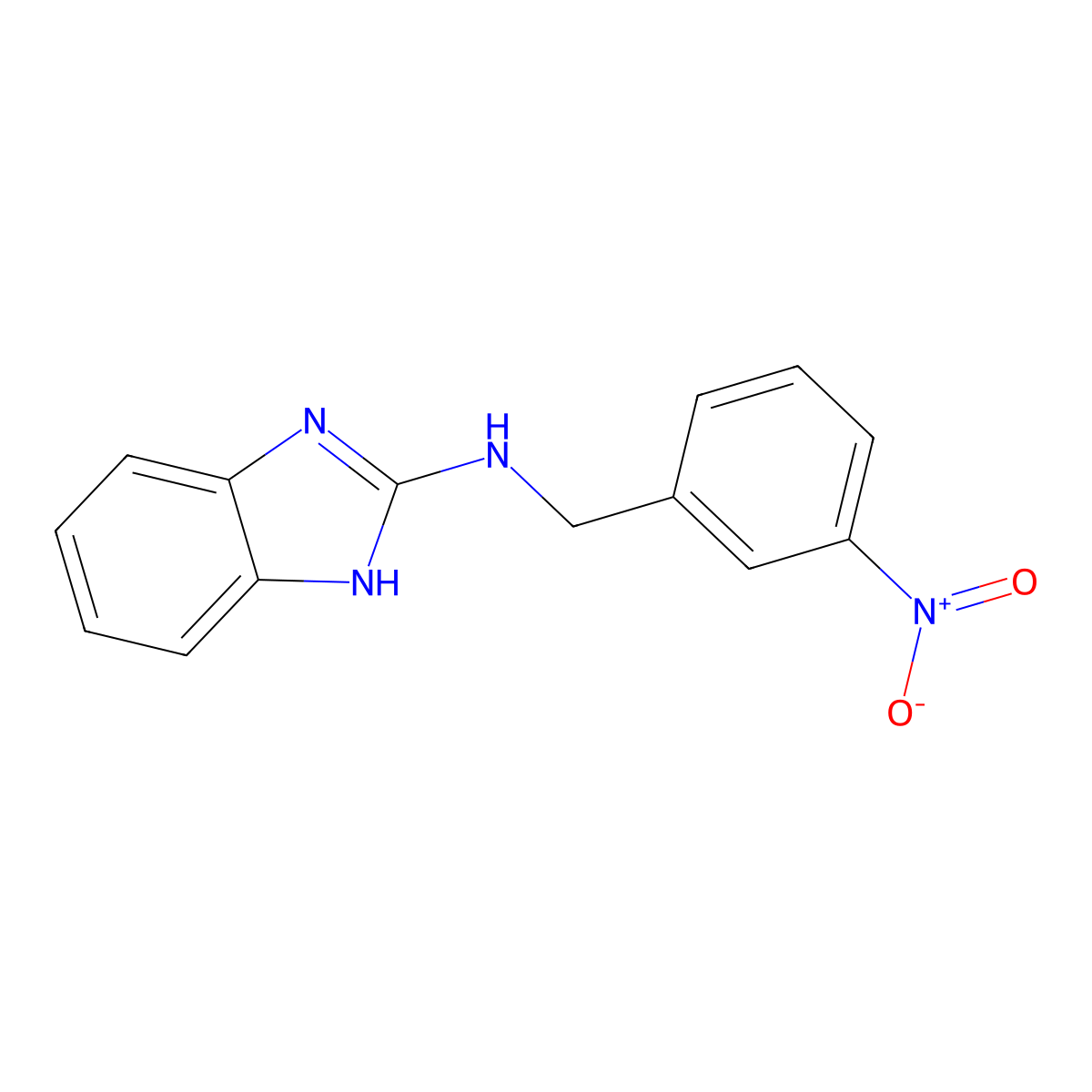 N-[(3-nitrophenyl)methyl]-1H-1,3-benzodiazol-2-amine molecular structure, CAS 509093-71-4