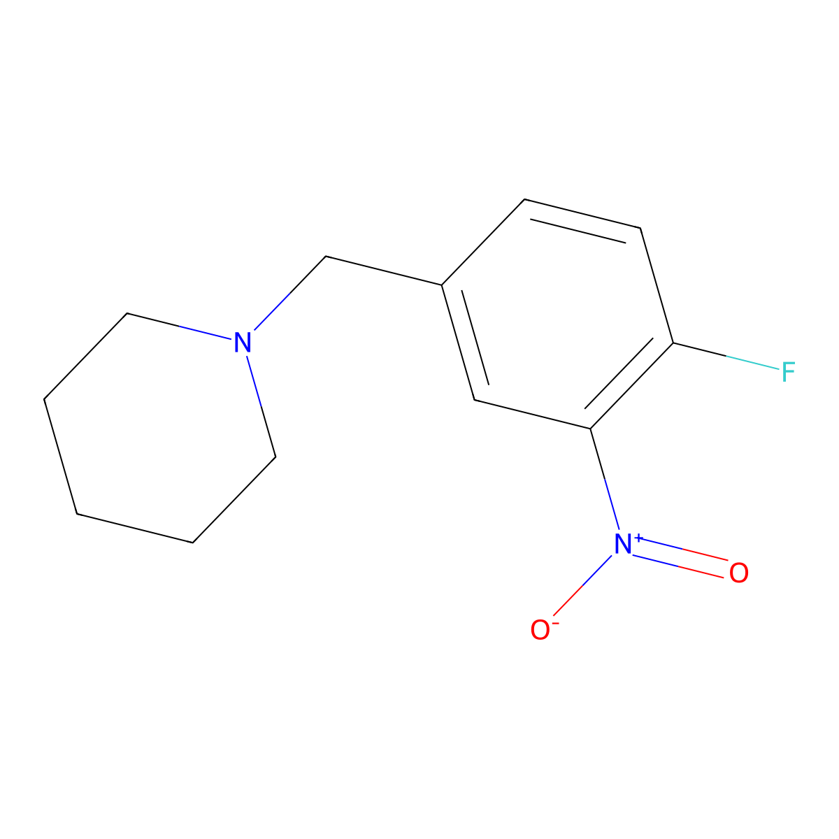 1-(4-Fluoro-3-nitrobenzyl)piperidine molecular structure, CAS 509093-74-7