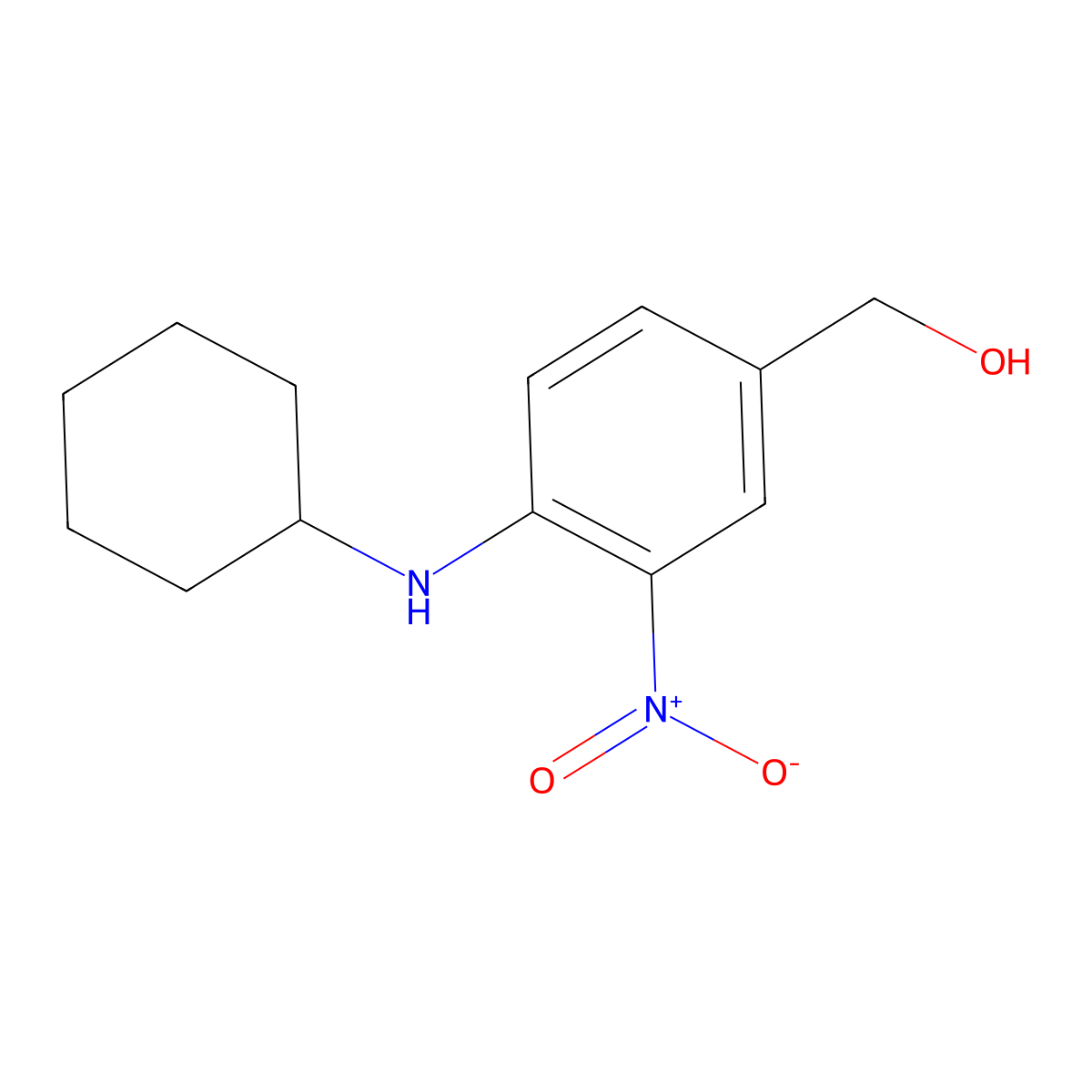 (4-(Cyclohexylamino)-3-nitrophenyl)methanol molecular structure, CAS 509094-02-4