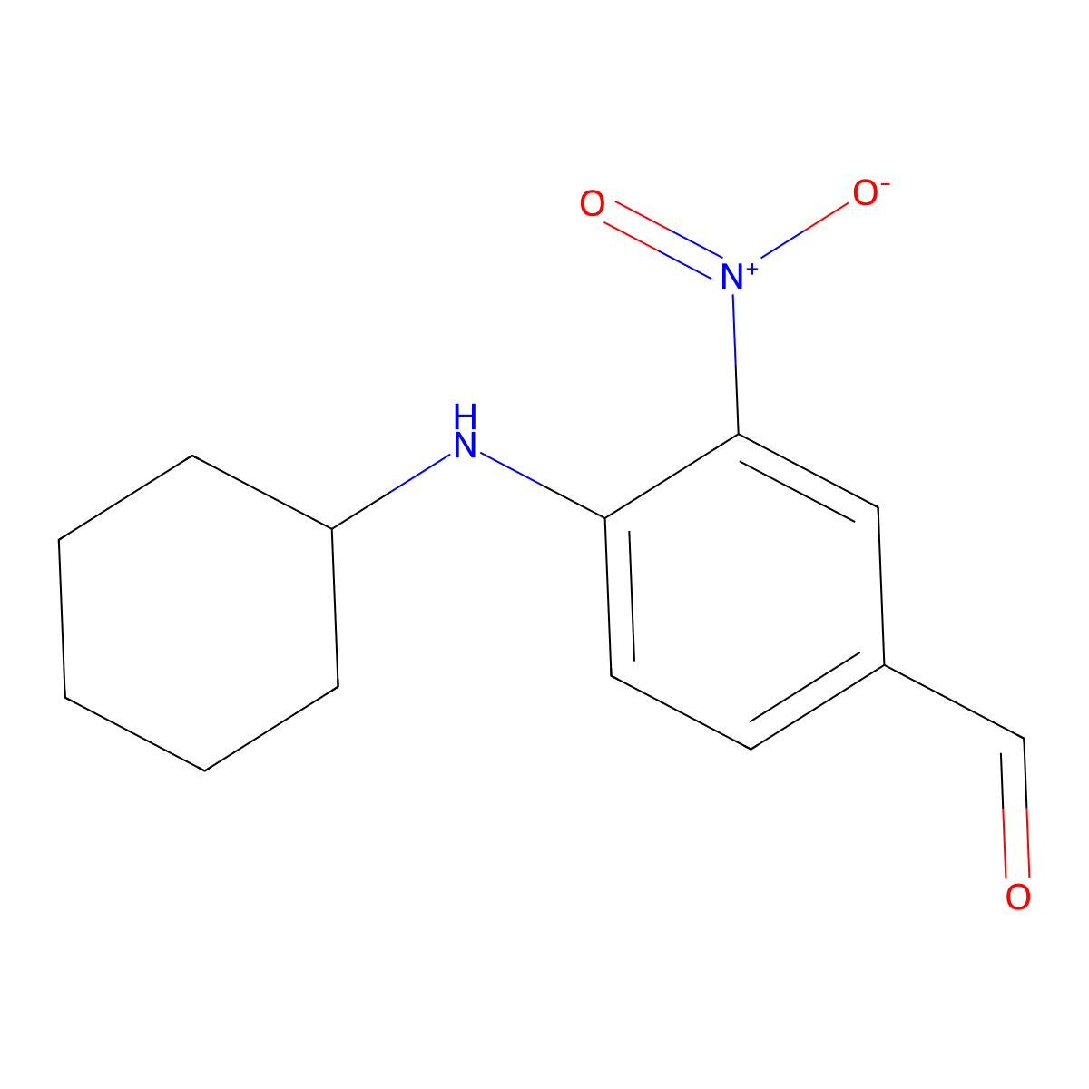 4-(Cyclohexylamino)-3-nitrobenzaldehyde molecular structure, CAS 509094-03-5