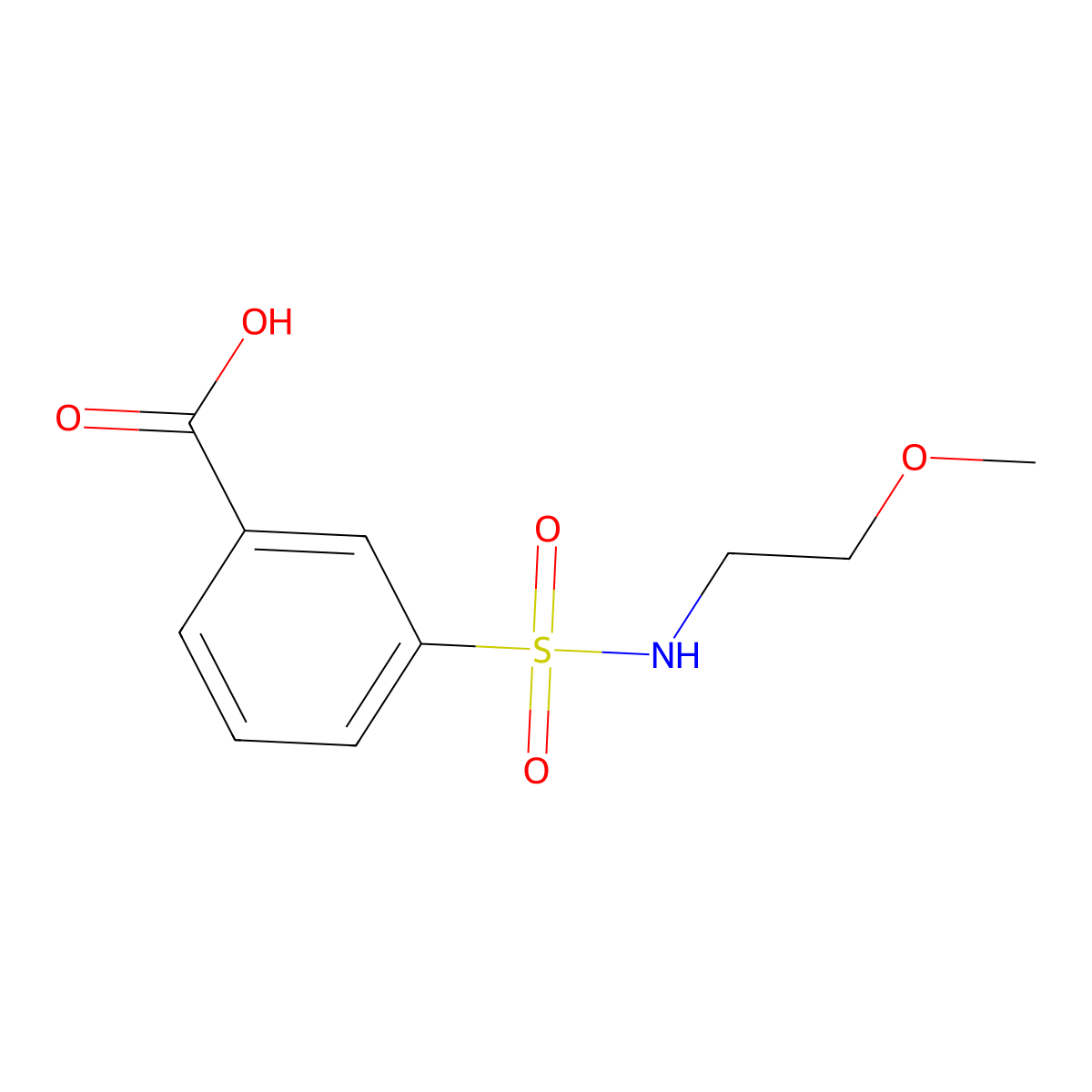 3-((2-Methoxyethyl)sulfamoyl)benzoic acid molecular structure, CAS 509094-14-8