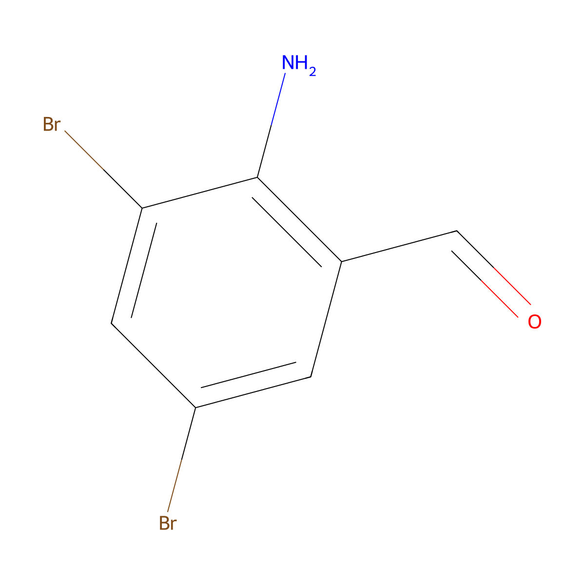 2-Amino-3,5-dibromobenzaldehyde molecular structure, CAS 50910-55-9