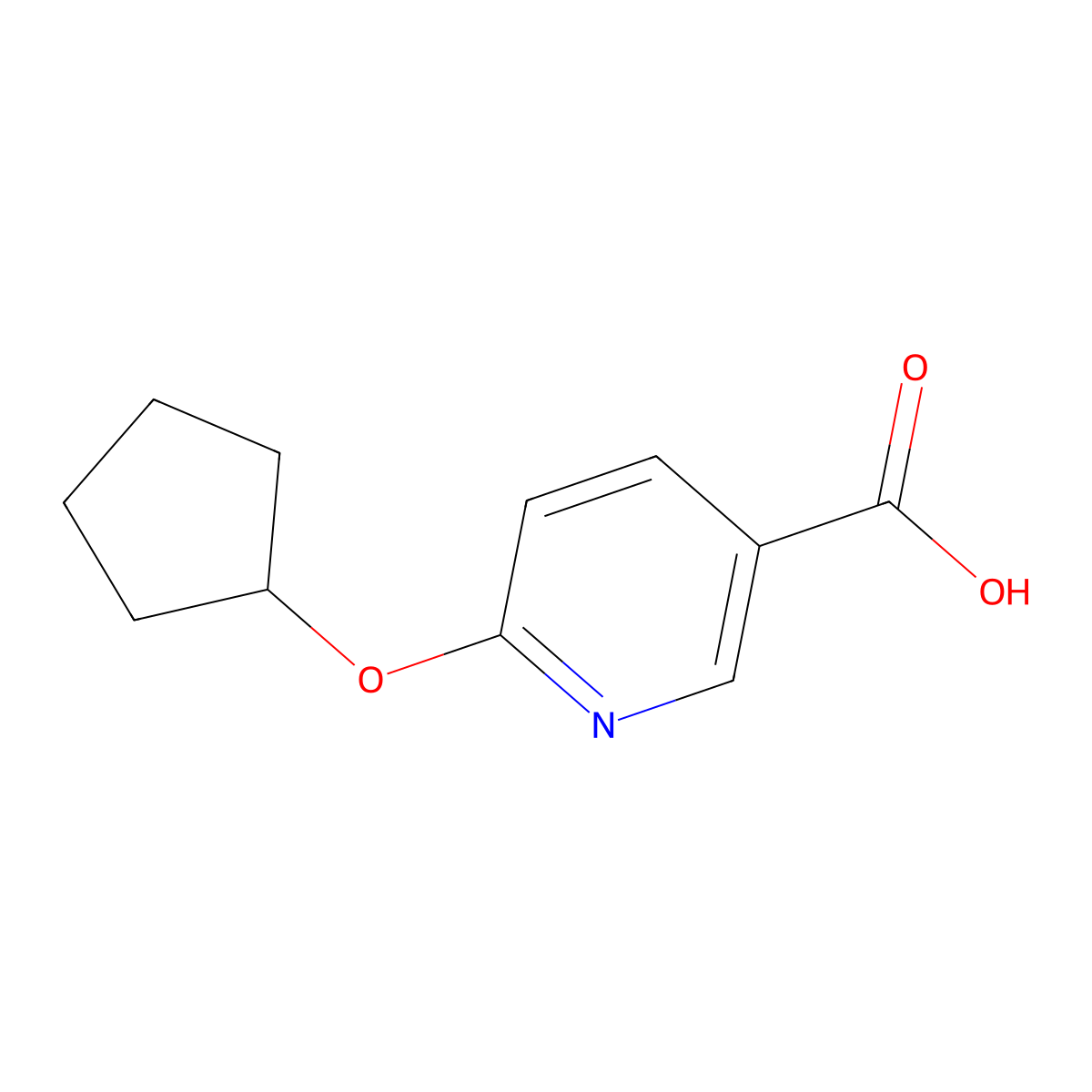 6-(Cyclopentyloxy)pyridine-3-carboxylic acid molecular structure, CAS 509101-14-8