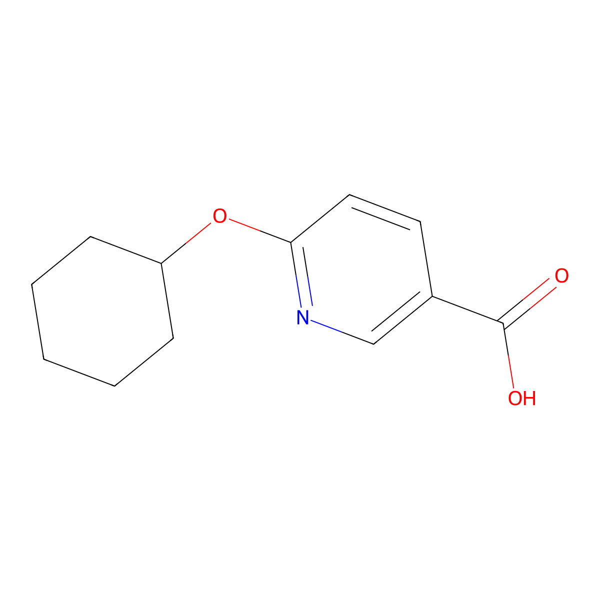 6-(Cyclohexyloxy)nicotinic acid molecular structure, CAS 509101-15-9