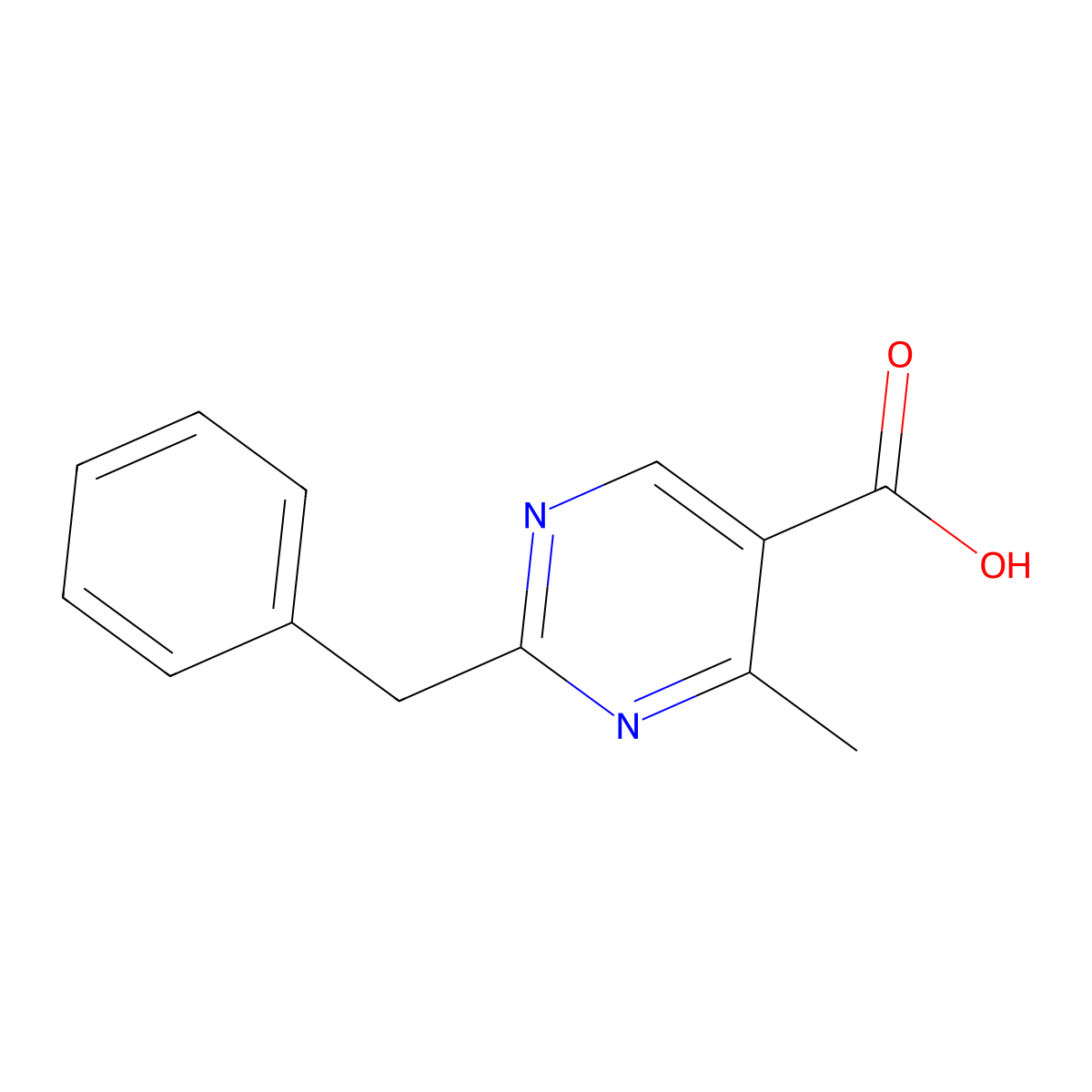2-Benzyl-4-methylpyrimidine-5-carboxylic acid molecular structure, CAS 509101-35-3