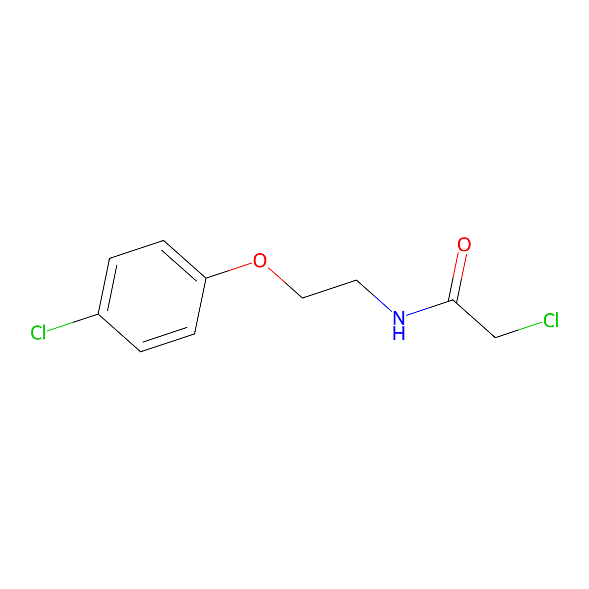 2-chloro-N-[2-(4-chlorophenoxy)ethyl]acetamide molecular structure, CAS 50911-69-8
