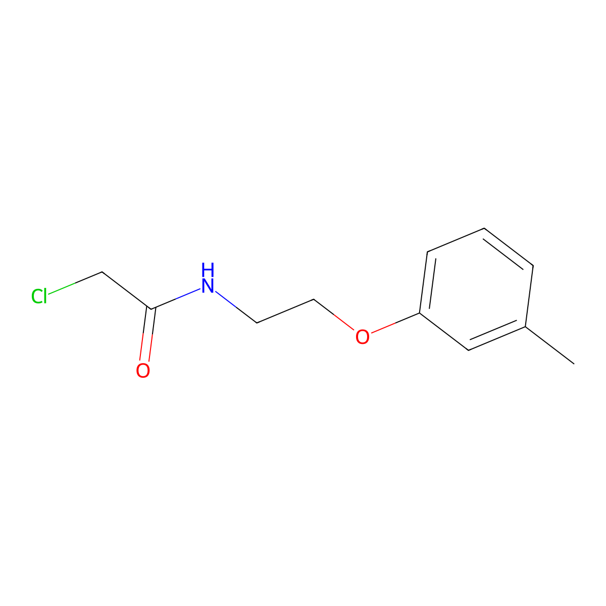 2-chloro-N-(2-(3-methylphenoxy)ethyl)acetamide molecular structure, CAS 50911-71-2