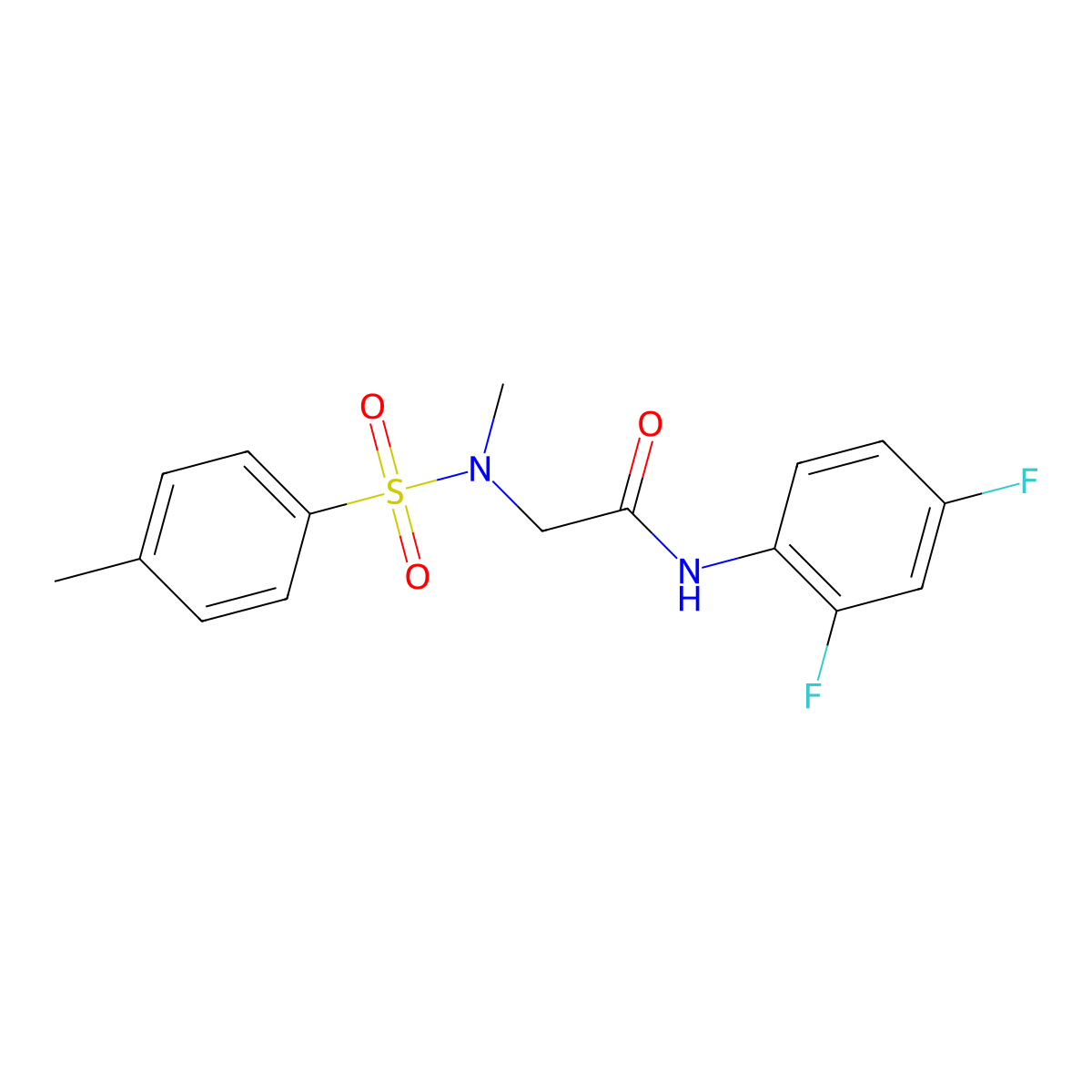 N-(2,4-difluorophenyl)-2-[methyl-(4-methylphenyl)sulfonylamino]acetamide molecular structure, CAS 509113-15-9