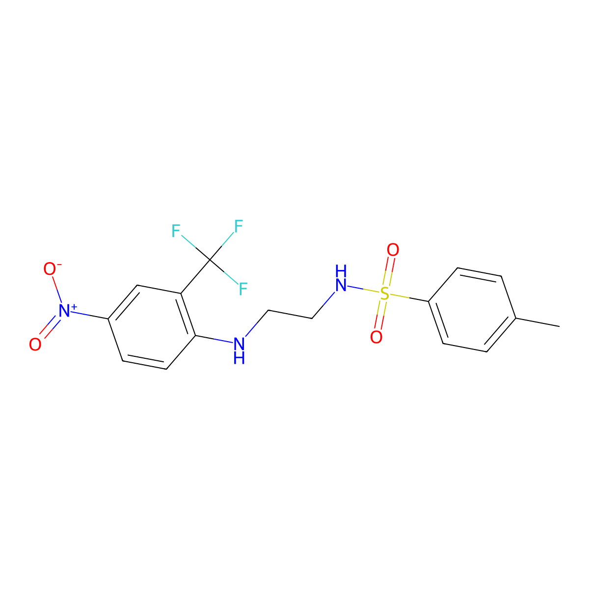 4-methyl-N-[2-[4-nitro-2-(trifluoromethyl)anilino]ethyl]benzenesulfonamide molecular structure, CAS 509113-29-5