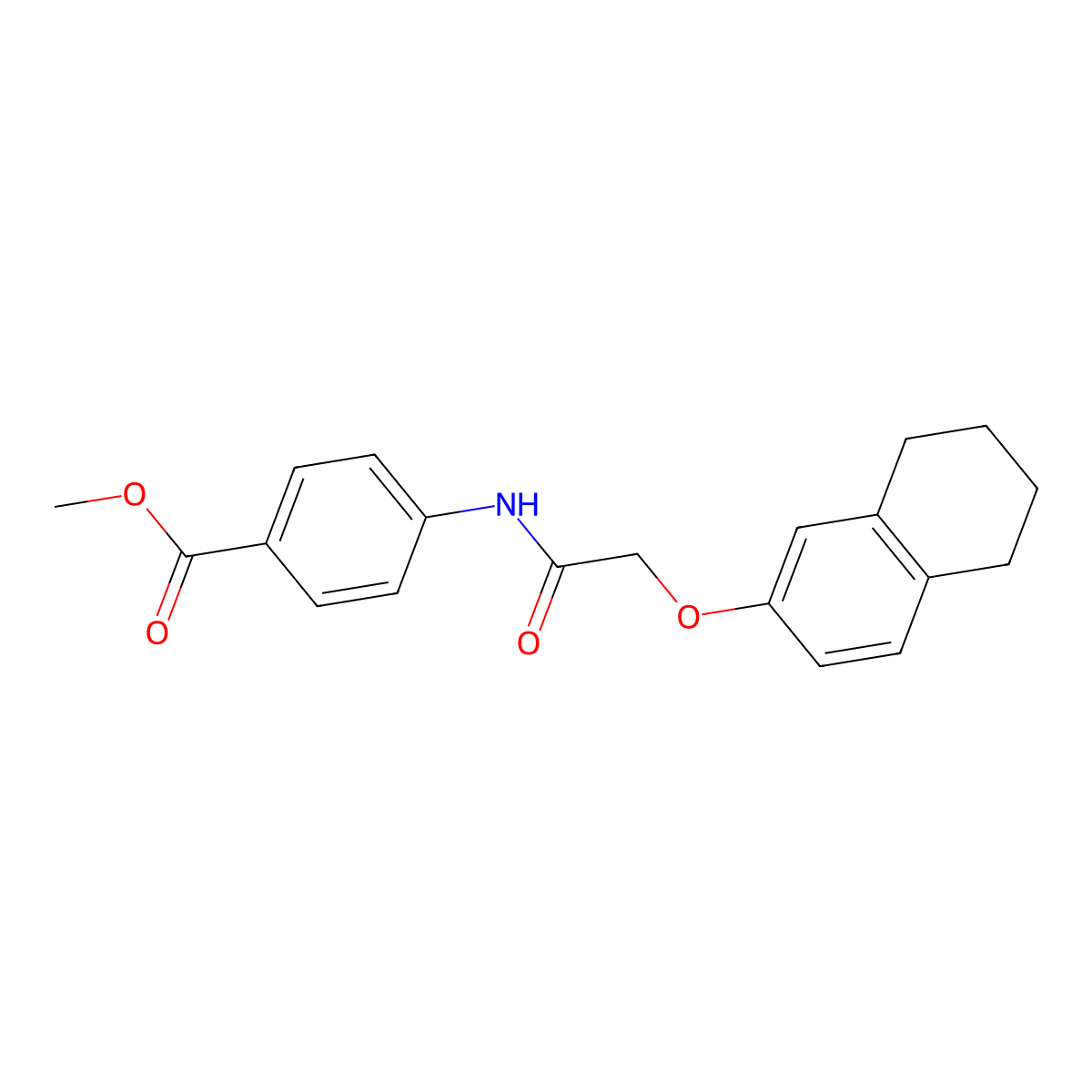 Methyl 4-{[(5,6,7,8-tetrahydronaphthalen-2-yloxy)acetyl]amino}benzoate molecular structure, CAS 509113-36-4