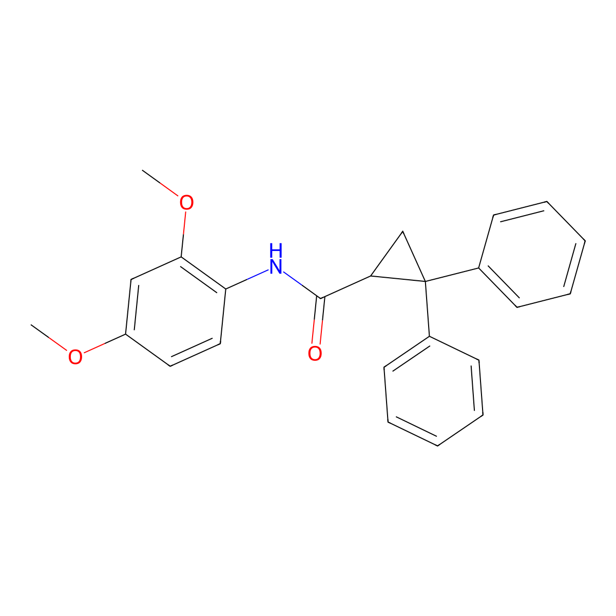 N-(2,4-dimethoxyphenyl)-2,2-diphenylcyclopropanecarboxamide molecular structure, CAS 509113-37-5