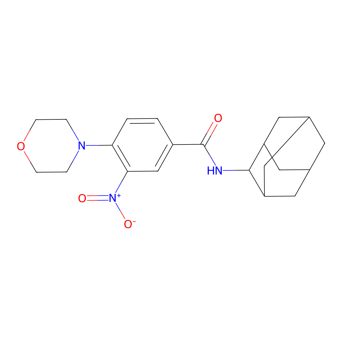 N-(2-adamantyl)-4-morpholin-4-yl-3-nitrobenzamide molecular structure, CAS 509113-48-8