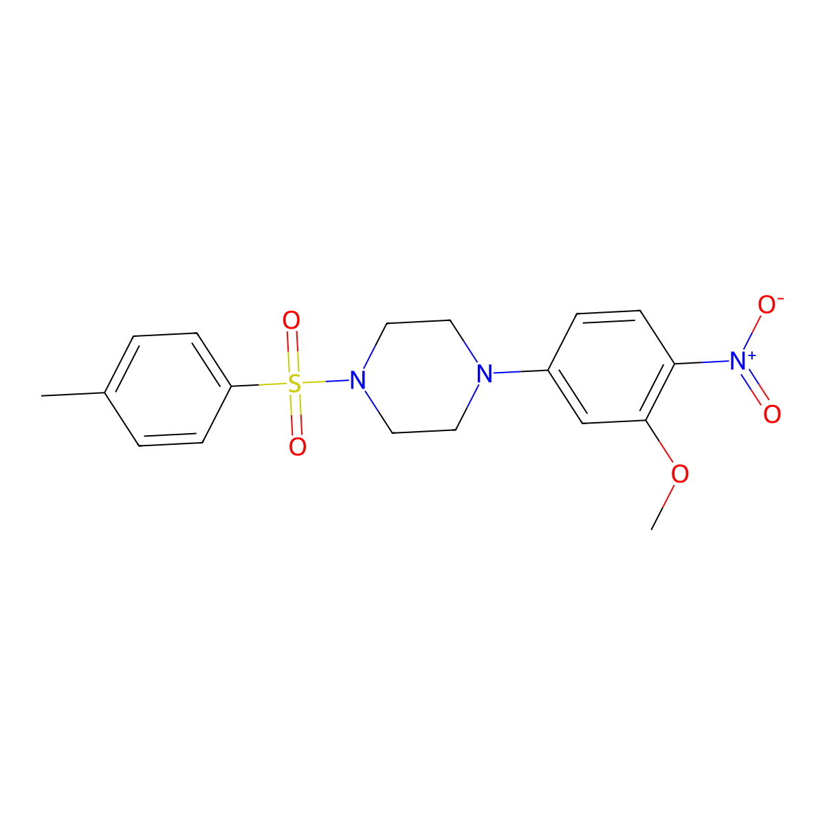 1-(3-Methoxy-4-nitrophenyl)-4-(4-methylphenyl)sulfonylpiperazine molecular structure, CAS 509113-62-6