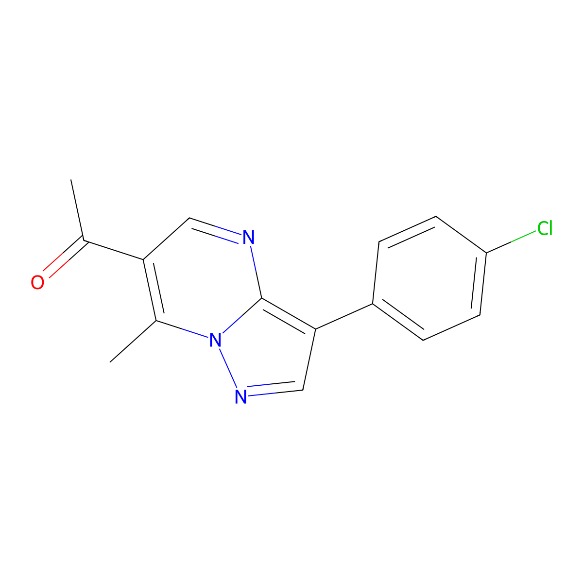 1-[3-(4-Chlorophenyl)-7-methylpyrazolo[1,5-a]pyrimidin-6-yl]ethanone molecular structure, CAS 509113-63-7