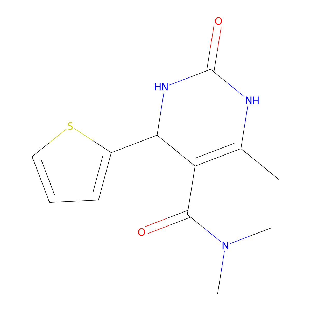 5-Pyrimidinecarboxamide,1,2,3,4-tetrahydro-N,N,6-trimethyl-2-oxo-4-(2-thienyl)-(9CI) molecular structure, CAS 509113-66-0