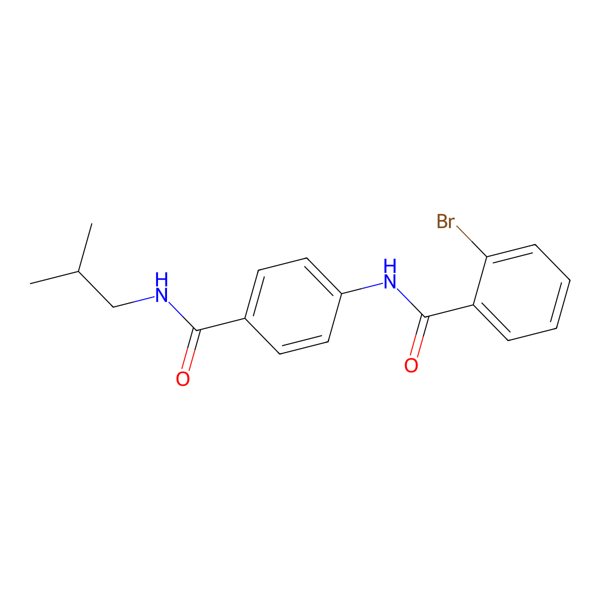 2-bromo-N-[4-(2-methylpropylcarbamoyl)phenyl]benzamide molecular structure, CAS 509113-67-1