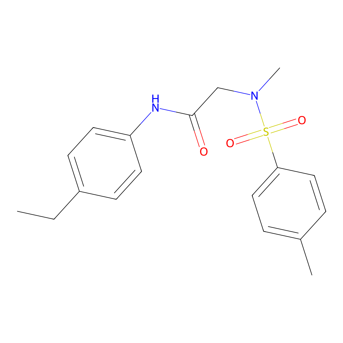 N-(4-ethylphenyl)-2-[methyl-(4-methylphenyl)sulfonylamino]acetamide molecular structure, CAS 509113-75-1