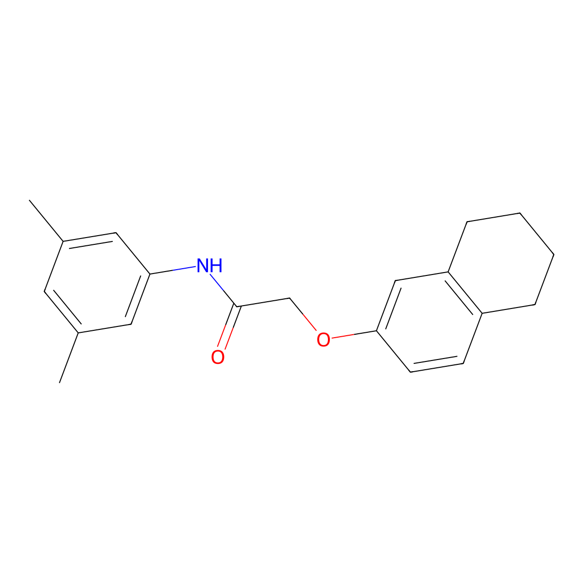 N-(3,5-dimethylphenyl)-2-(5,6,7,8-tetrahydronaphthalen-2-yloxy)acetamide molecular structure, CAS 509113-90-0
