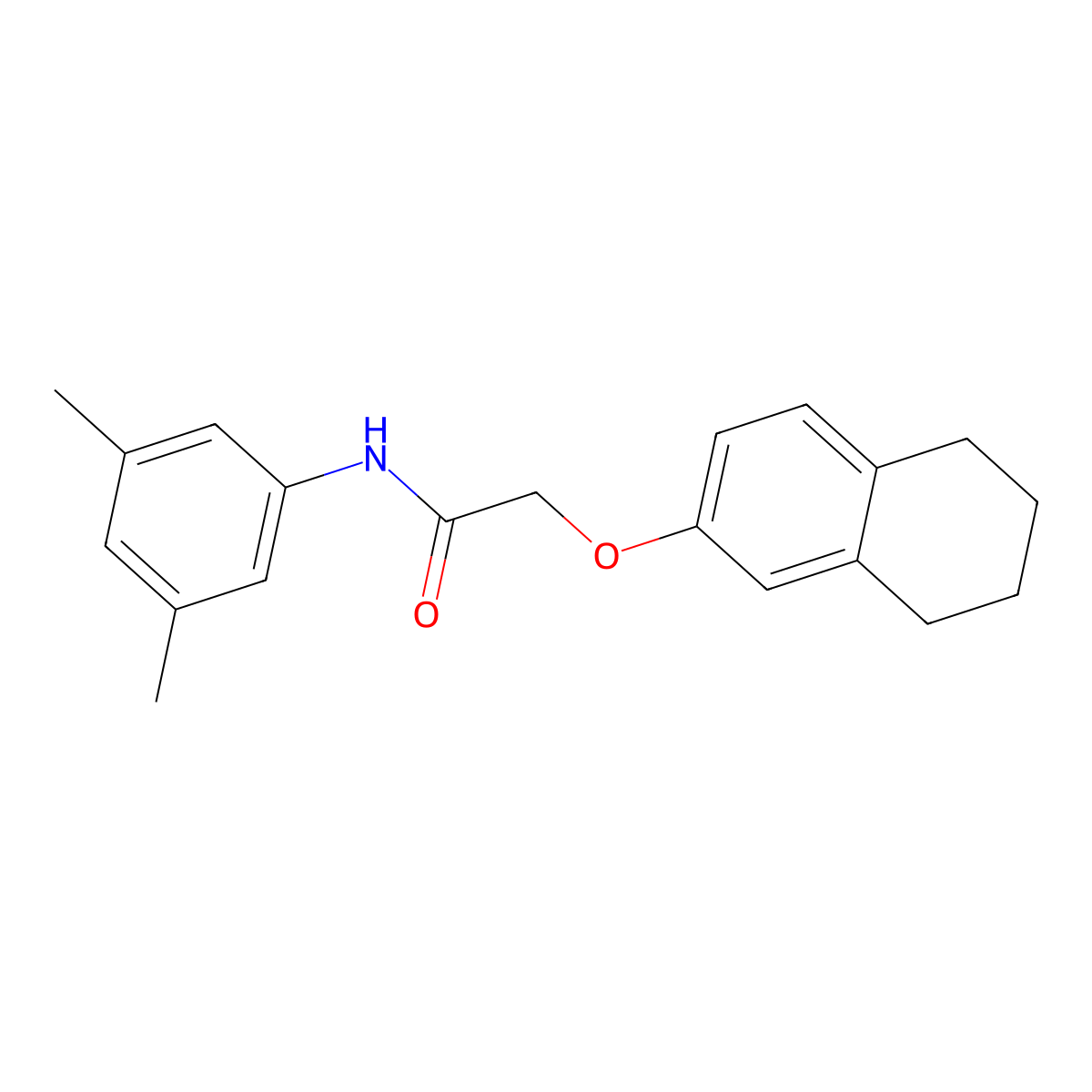 N-(3,5-dimethylphenyl)-2-(5,6,7,8-tetrahydronaphthalen-2-yloxy)acetamide molecular structure, CAS 509113-90-0