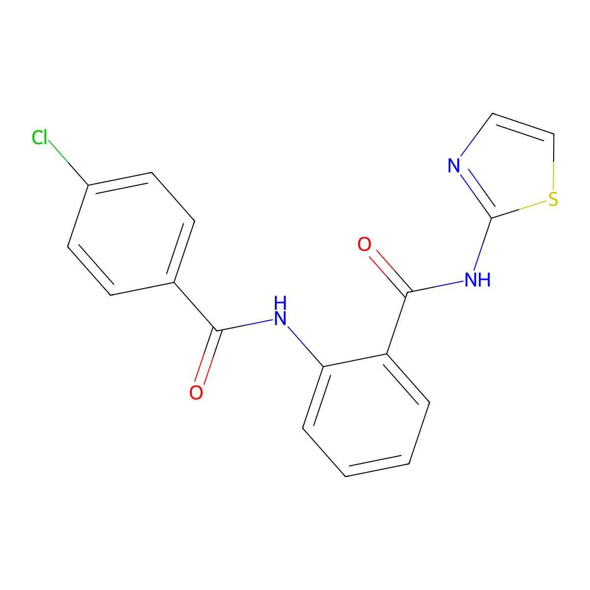 2-[(4-chlorobenzoyl)amino]-N-(1,3-thiazol-2-yl)benzamide molecular structure, CAS 509114-02-7