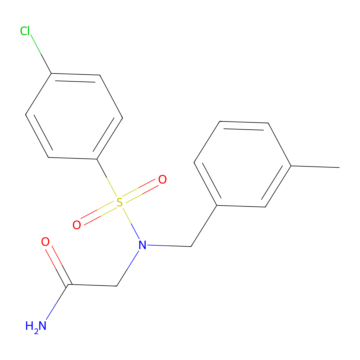 2-[(4-Chlorophenyl)sulfonyl-[(3-methylphenyl)methyl]amino]acetamide molecular structure, CAS 509114-04-9