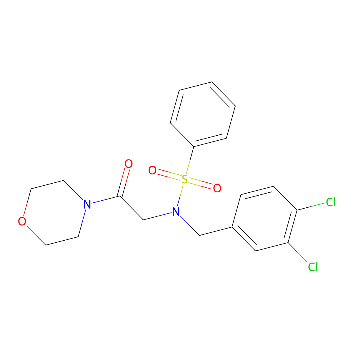 N-(3,4-dichlorobenzyl)-N-[2-(morpholin-4-yl)-2-oxoethyl]benzenesulfonamide molecular structure, CAS 509114-07-2