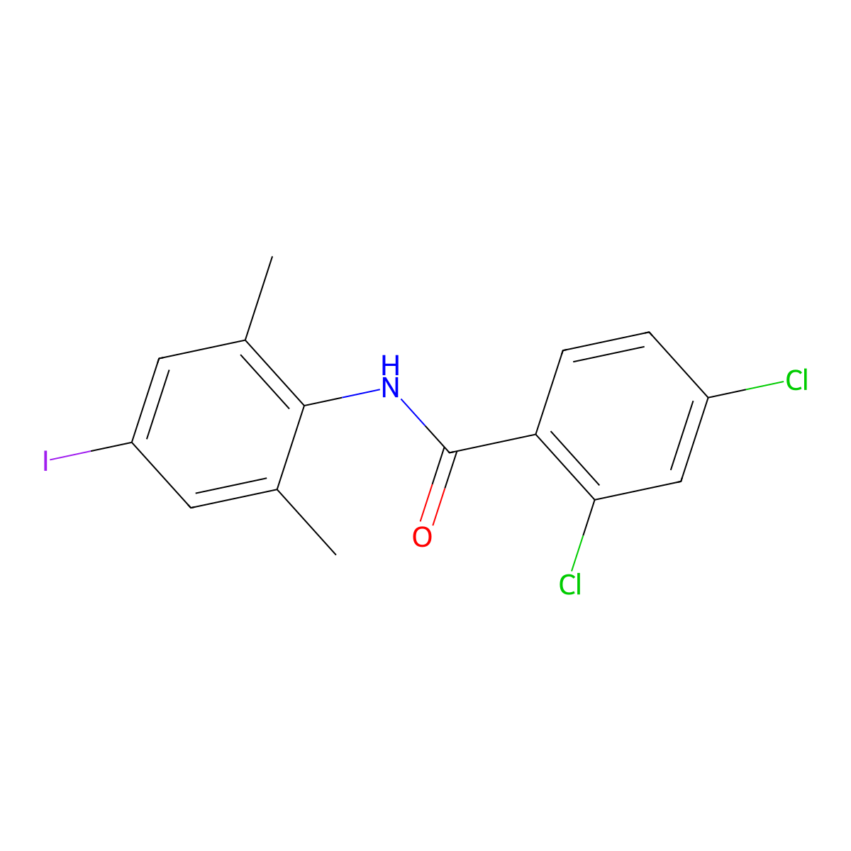 2,4-dichloro-N-(4-iodo-2,6-dimethylphenyl)benzamide molecular structure, CAS 509114-10-7