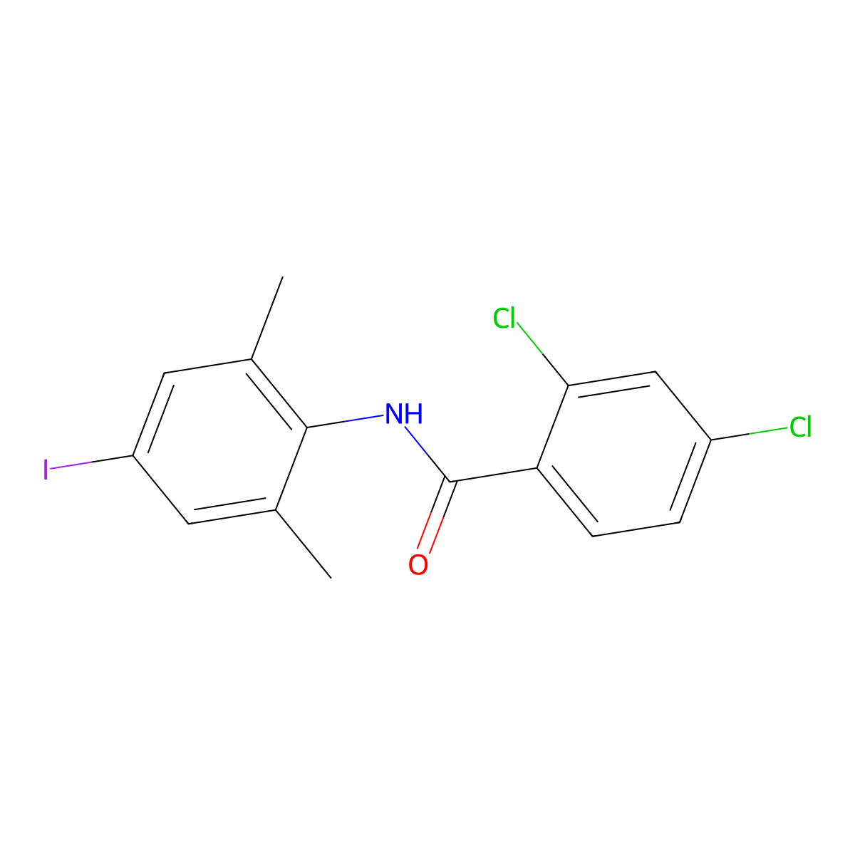 2,4-dichloro-N-(4-iodo-2,6-dimethylphenyl)benzamide molecular structure, CAS 509114-10-7